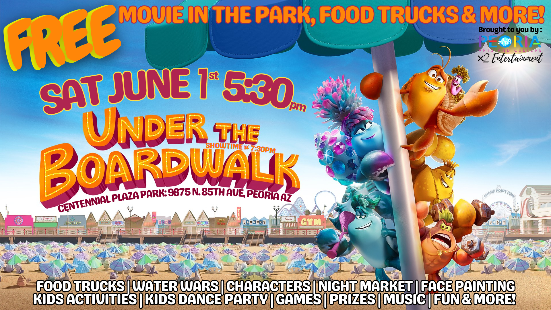 Peoria 1st Sat FREE Summer Party in the Park, Outdoor Movie, Food Trucks & MORE! Sat June 1st