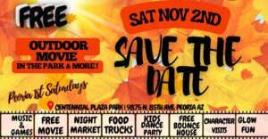 🆓FREE Peoria Outdoor Movie, Food Trucks & More! Sat Nov 2nd
